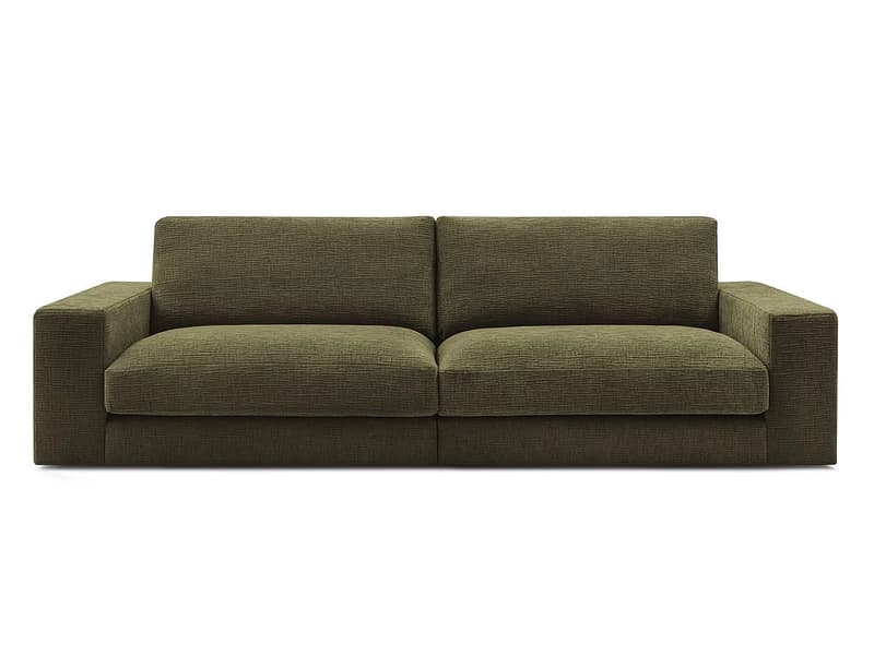 3er Sofa BOBOCHIC LEONARD Stoff mit Textur grün