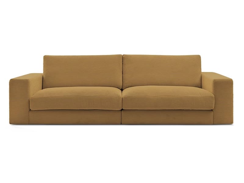 3er Sofa BOBOCHIC LEONARD Cord-Stoff gelb