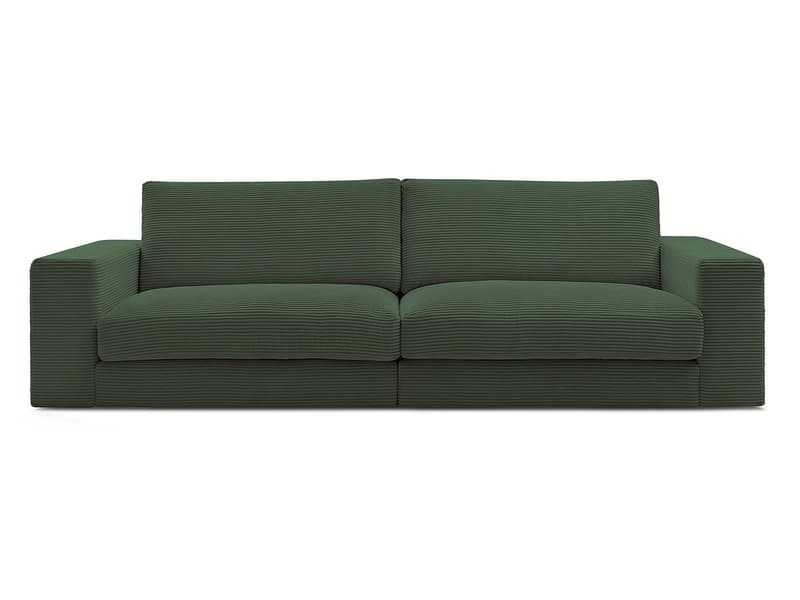 3er Sofa BOBOCHIC LEONARD Cord-Stoff grün