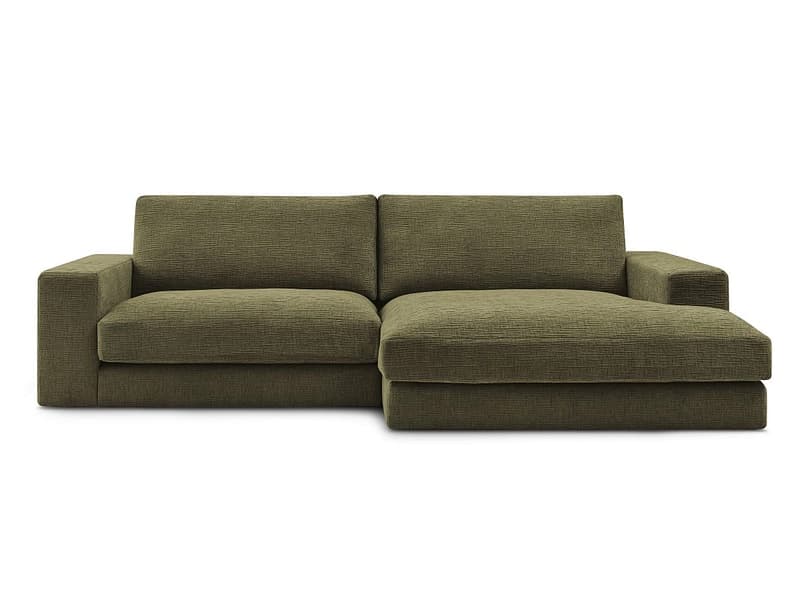 Ecksofa BOBOCHIC LEONARD Stoff mit Textur grün