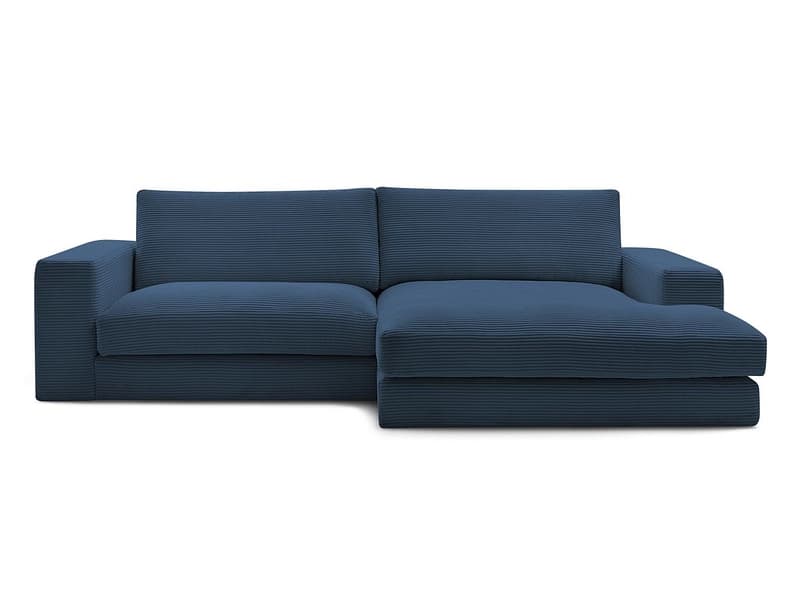 Ecksofa BOBOCHIC LEONARD Cord-Stoff dunkelblau