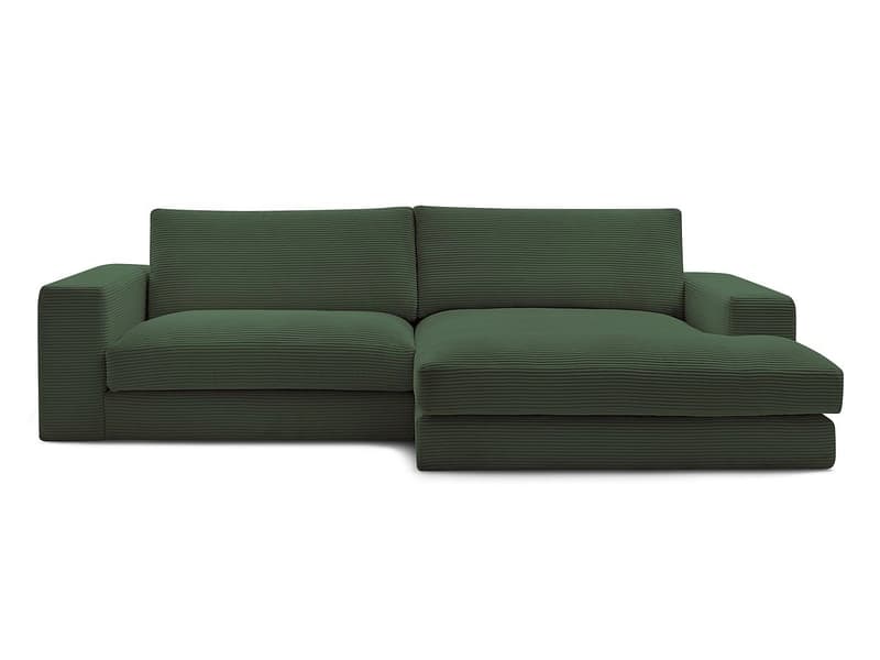 Ecksofa BOBOCHIC LEONARD Cord-Stoff grün