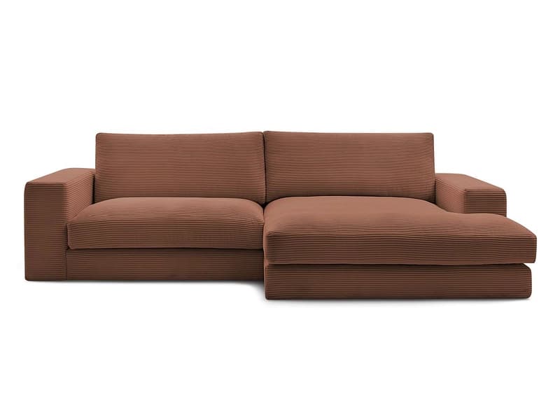 Ecksofa BOBOCHIC LEONARD Cord-Stoff orange