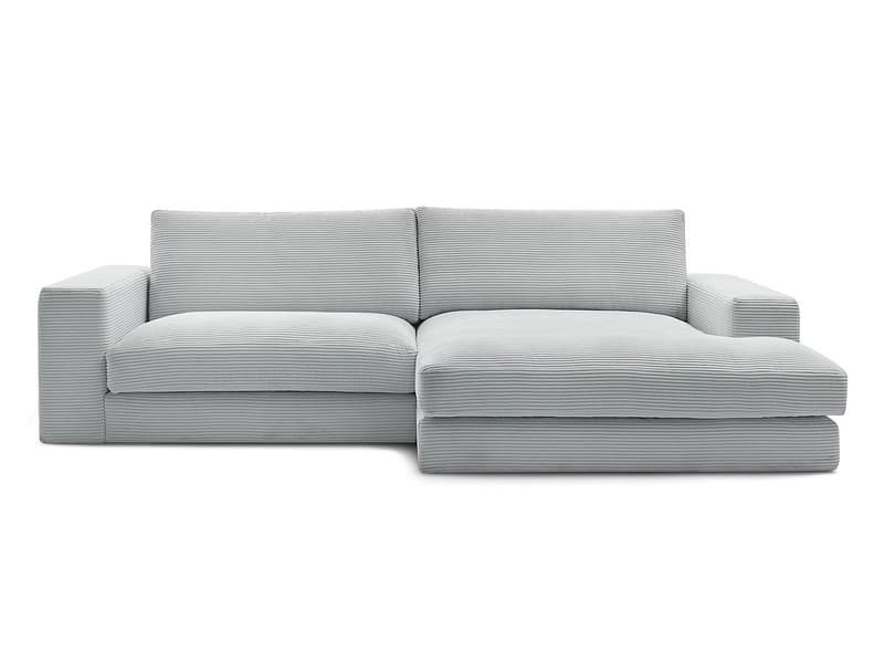 Ecksofa BOBOCHIC LEONARD Cord-Stoff hellgrau