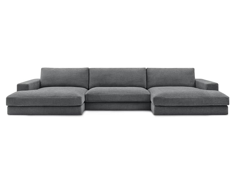 Wohnlandschaft BOBOCHIC LEONARD Stoff mit Textur dunkelgrau