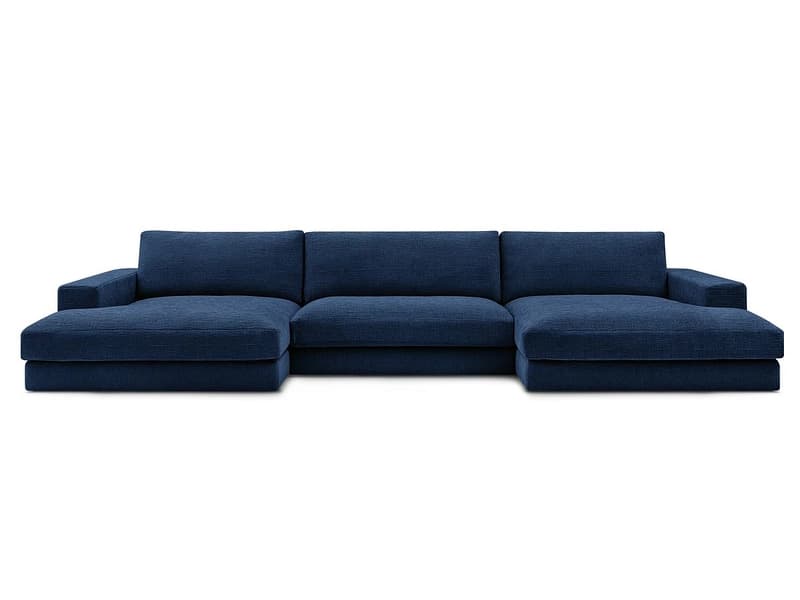 Wohnlandschaft BOBOCHIC LEONARD Stoff mit Textur dunkelblau