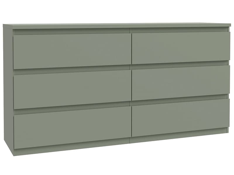 Kommode OLIVIA 6 Schubladen 42x153.9x79.8cm grün dekor