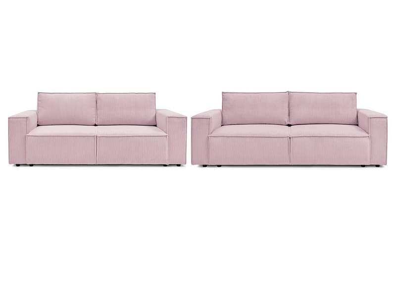 BOBOCHIC 2er + 3er Sofa NIHAD Cord-Stoff violett