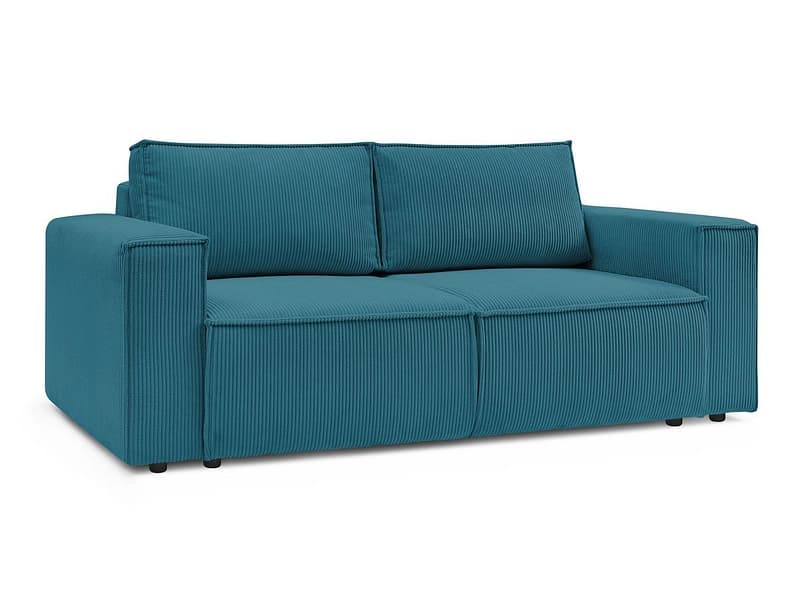 2er Sofa BOBOCHIC NIHAD Cord-Stoff dunkelblau