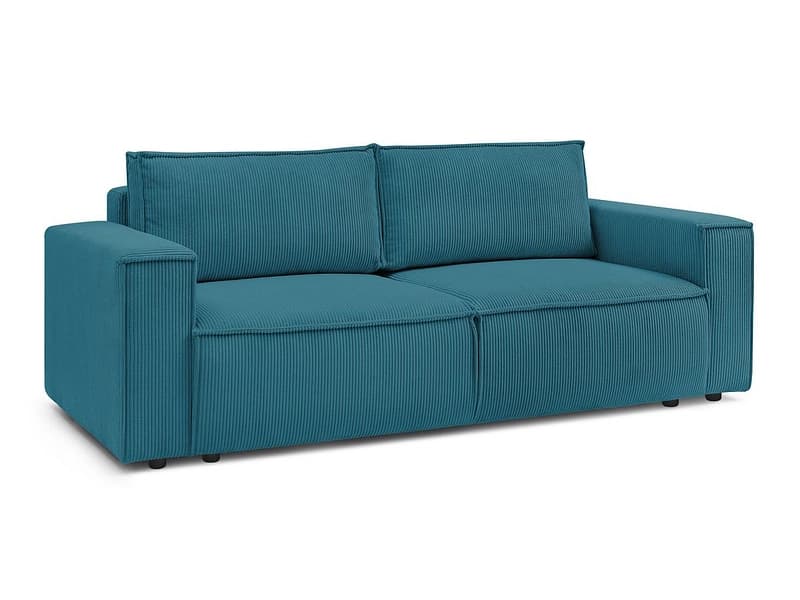 3er Sofa BOBOCHIC NIHAD Cord-Stoff dunkelblau