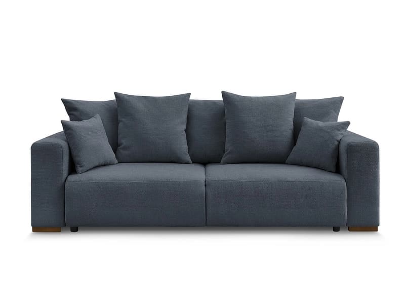3er Sofa BOBOCHIC SIDONIE Stoff chiniert dunkelblau
