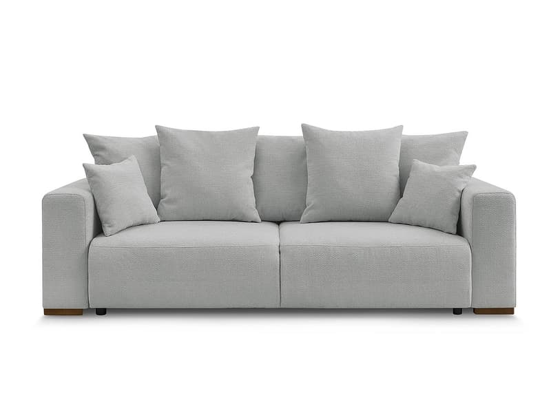 3er Sofa BOBOCHIC SIDONIE Stoff chiniert hellgrau
