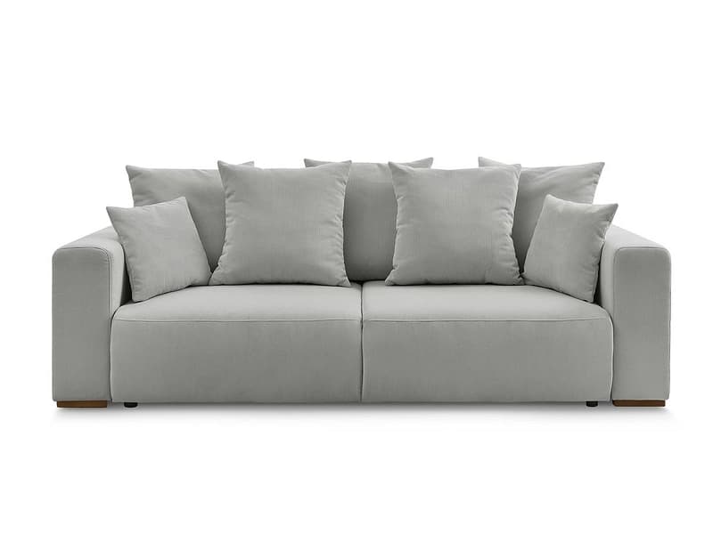 3er Sofa BOBOCHIC SIDONIE Cord-Stoff hellgrau