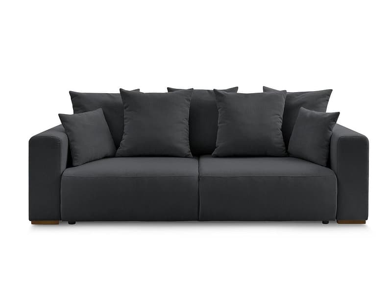 3er Sofa BOBOCHIC SIDONIE Cord-Stoff schwarz