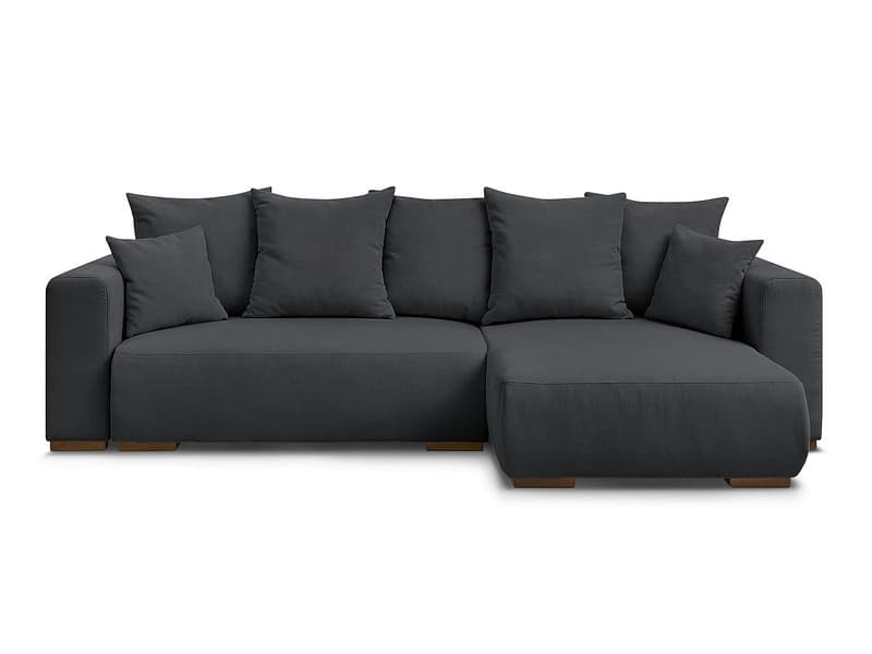 Ecksofa BOBOCHIC SIDONIE Cord-Stoff schwarz
