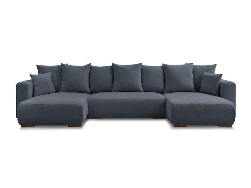 Wohnlandschaft BOBOCHIC SIDONIE Stoff chiniert dunkelblau