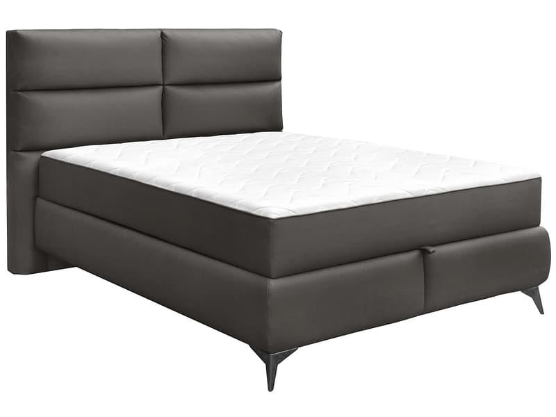 Boxspringbett EDEN dunkelgrau 160x200cm fest