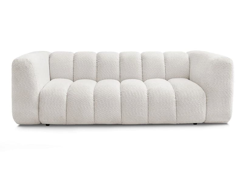 3er Sofa BOBOCHIC TALIA Boucle-Stoff weiss