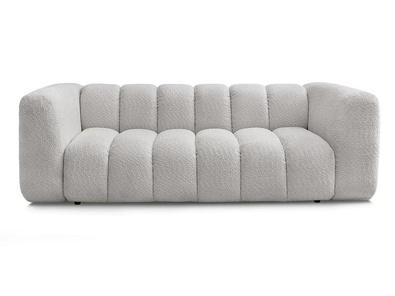 3er Sofa BOBOCHIC TALIA Boucle-Stoff hellgrau