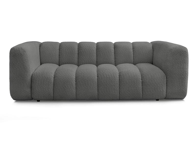 3er Sofa BOBOCHIC TALIA Boucle-Stoff dunkelgrau