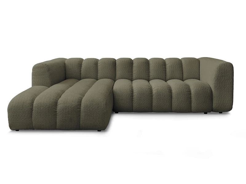 Ecksofa BOBOCHIC TALIA Boucle-Stoff grün