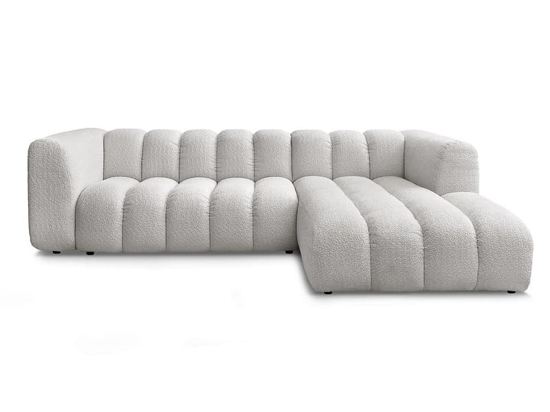 Ecksofa BOBOCHIC TALIA Boucle-Stoff hellgrau