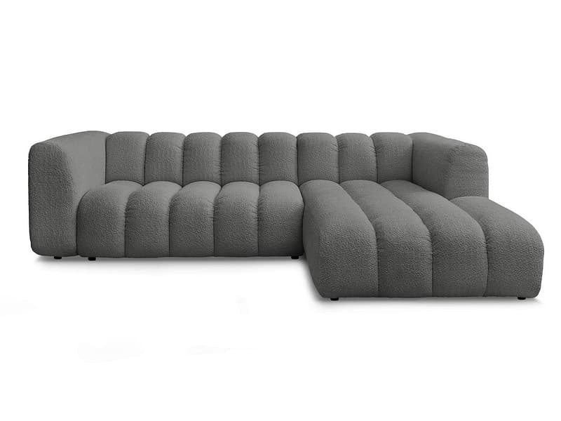 Ecksofa BOBOCHIC TALIA Boucle-Stoff dunkelgrau