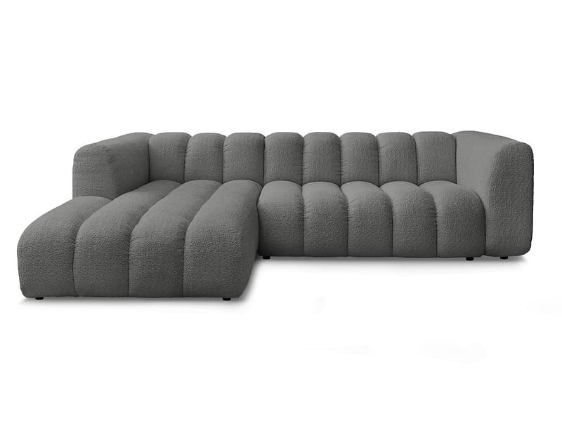 Ecksofa BOBOCHIC TALIA Boucle-Stoff dunkelgrau
