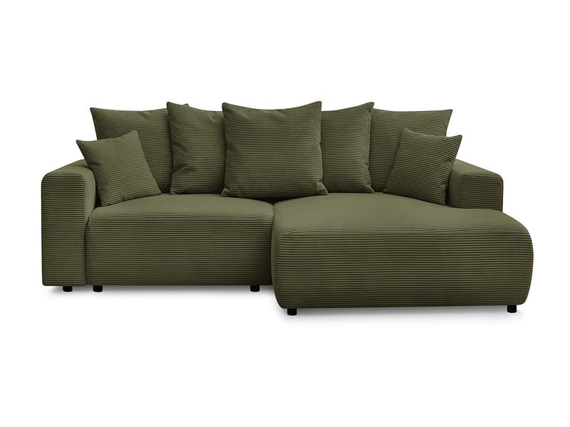 Ecksofa BOBOCHIC ATILLA Cord-Stoff hellgrün