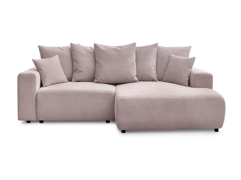 Ecksofa BOBOCHIC ATILLA Cord-Stoff rosa