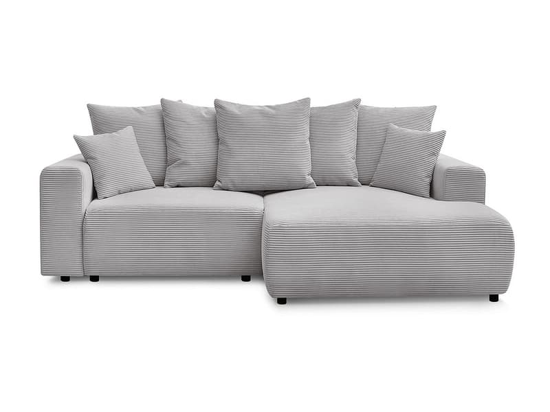 Ecksofa BOBOCHIC ATILLA Cord-Stoff hellgrau