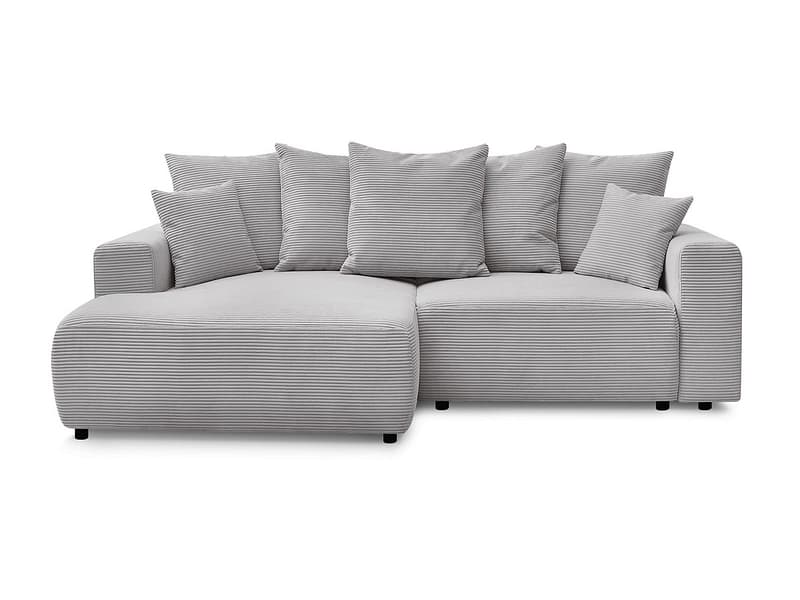 Ecksofa BOBOCHIC ATILLA Cord-Stoff hellgrau
