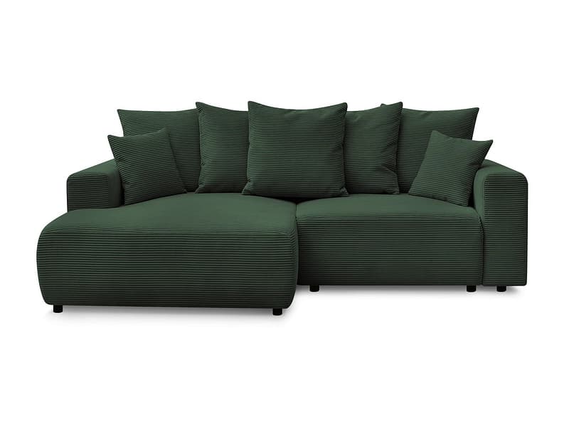 Ecksofa BOBOCHIC ATILLA Cord-Stoff dunkelgrün