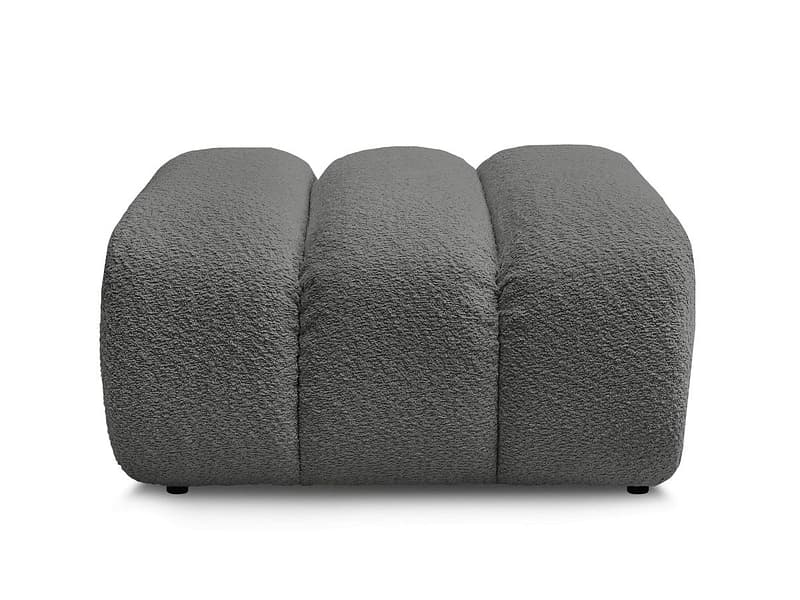 Hocker BOBOCHIC TALIA 80x80x42cm boucle-stoff dunkelgrau