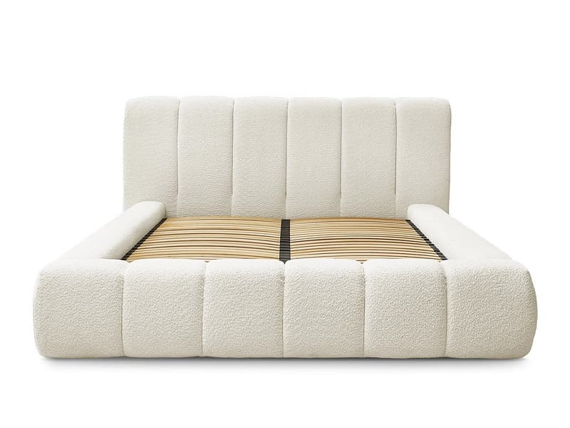 Kastenbett BOBOCHIC DENALI 160x200cm boucle-stoff weiss