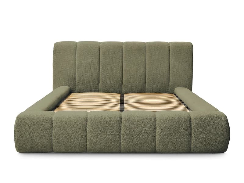 Kastenbett BOBOCHIC DENALI 160x200cm boucle-stoff grün