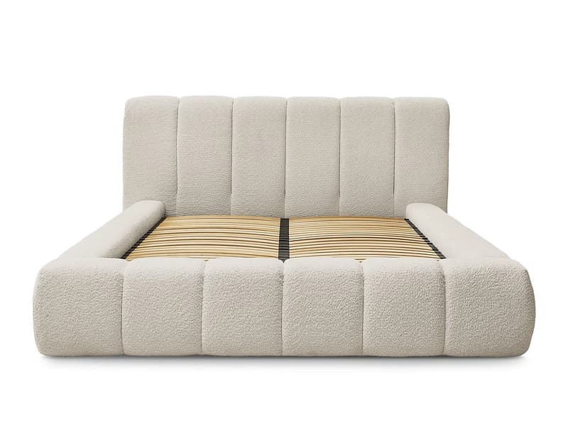 Kastenbett BOBOCHIC DENALI 180x200cm boucle-stoff beige