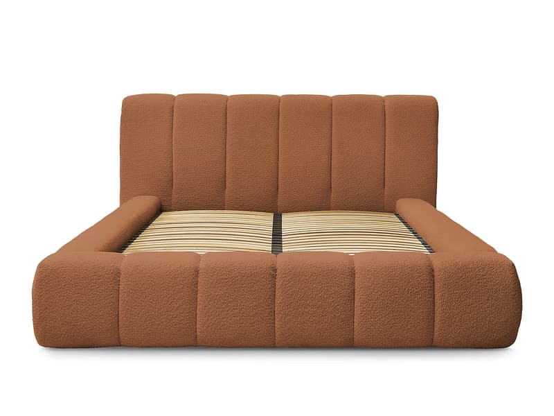 Kastenbett BOBOCHIC DENALI 180x200cm boucle-stoff orange