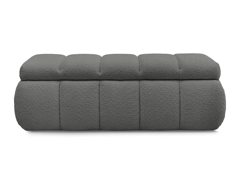 Bettkasten BOBOCHIC DENALI Boucle-Stoff dunkelgrau