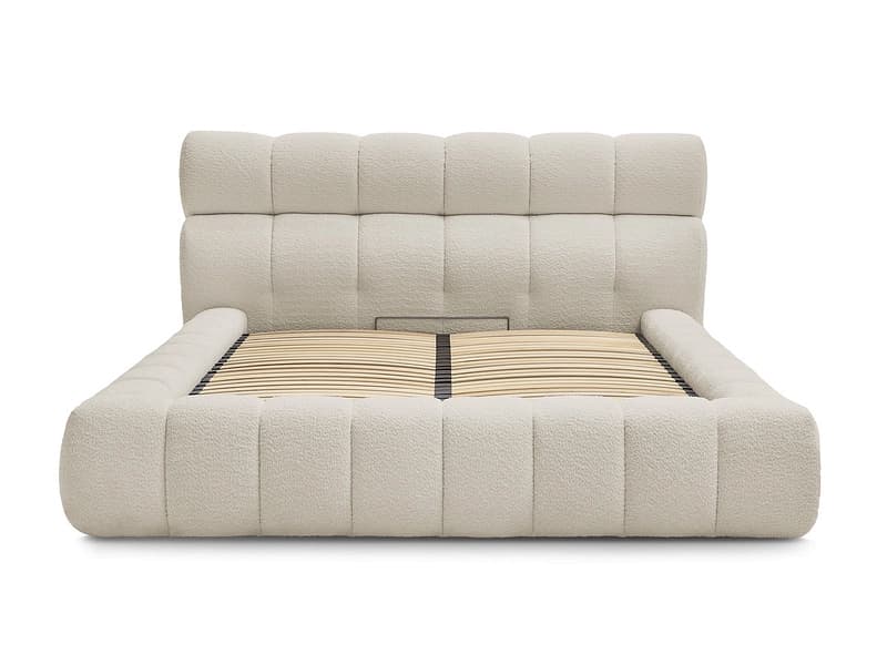 Kastenbett BOBOCHIC MONT-BLANC 160x200cm boucle-stoff beige