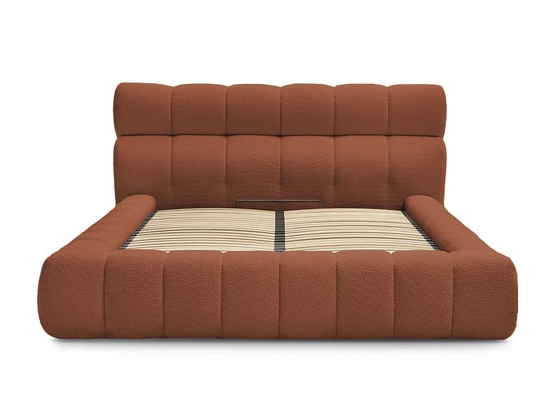 Kastenbett BOBOCHIC MONT-BLANC 160x200cm boucle-stoff orange