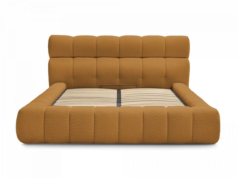 Kastenbett BOBOCHIC MONT-BLANC 160x200cm boucle-stoff gelb