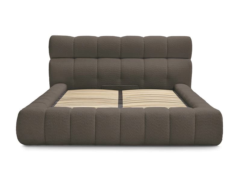 Kastenbett BOBOCHIC MONT-BLANC 180x200cm boucle-stoff rotbraun