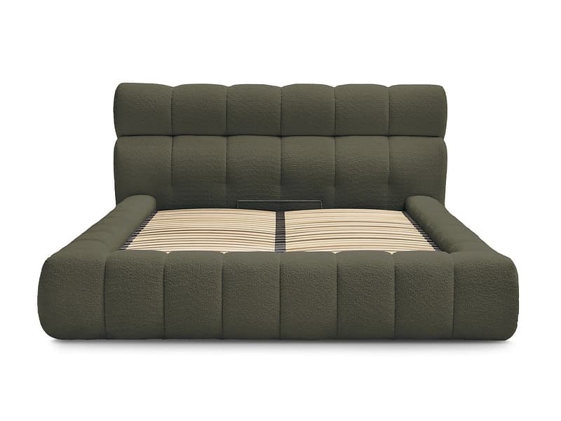 Kastenbett BOBOCHIC MONT-BLANC 180x200cm boucle-stoff grün