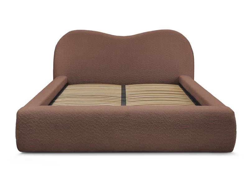 Kastenbett BOBOCHIC ORLANE 160x200cm boucle-stoff orange