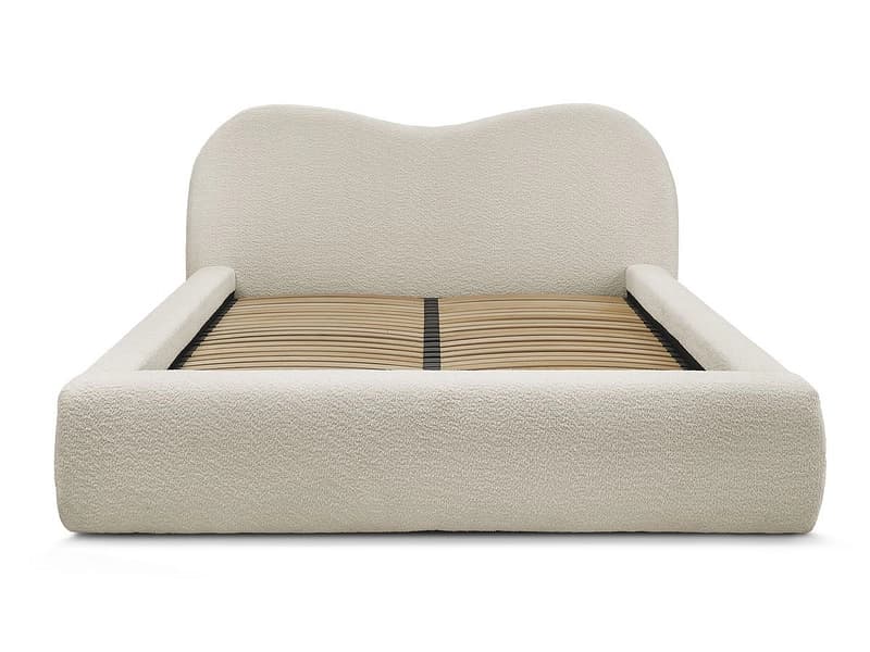 Kastenbett BOBOCHIC ORLANE 160x200cm boucle-stoff beige