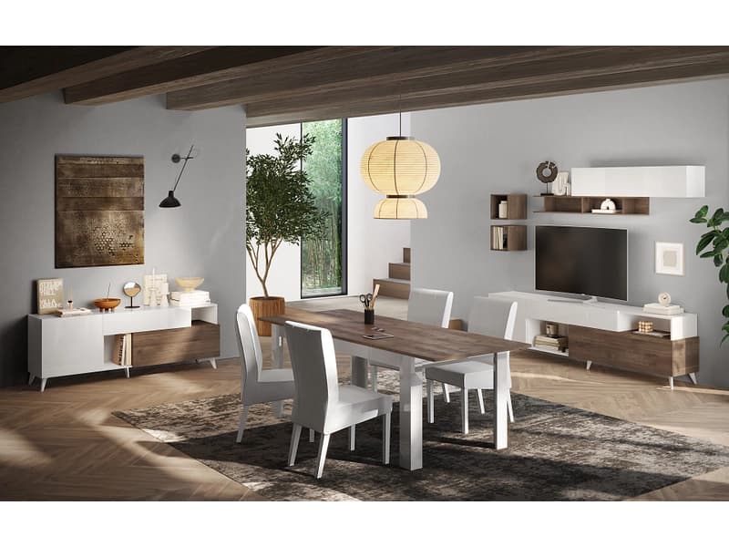 Tisch ausziehbar MONACO 137-185x79x90cm weiss lackiert