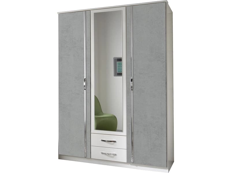 Drehtürenschrank PEMBERTON beton 3 Türen 2 Schubladen