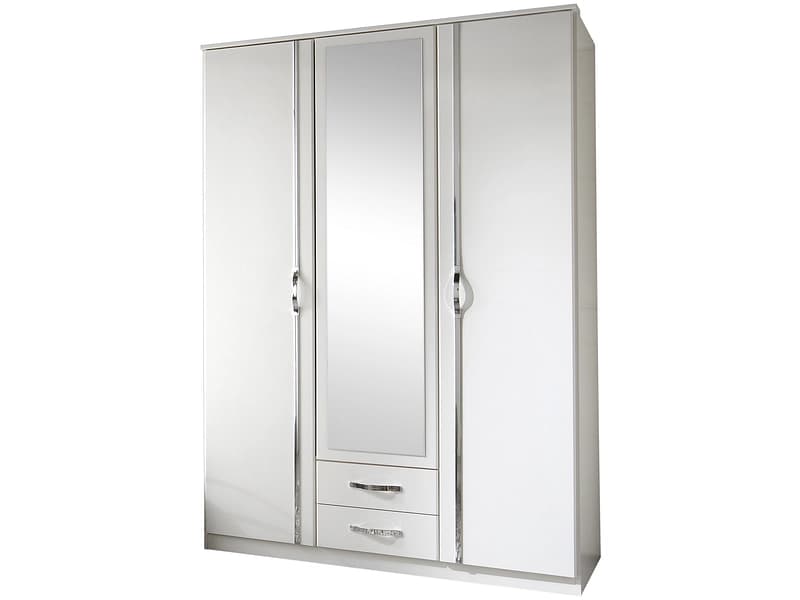 Drehtürenschrank PEMBERTON weiss 3 Türen 2 Schubladen