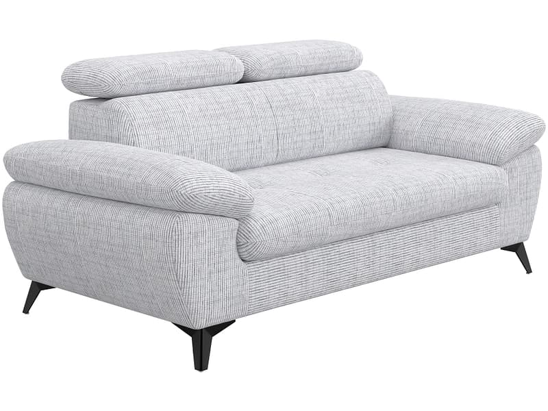 2er Sofa HUDSON Stoff grau
